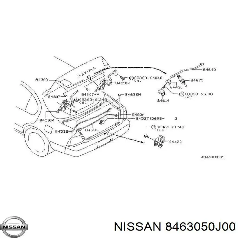 Zamek klapy bagażnika (3/5 drzwi tylnych) Nissan Maxima sedana (A32) (1994 - 2000) cena, od 45,60 USD