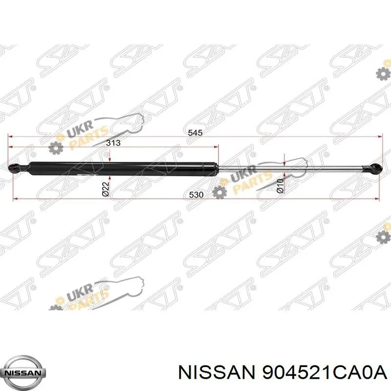 Amortyzator klapy bagażnika (3/5 drzwi-tylnych) Nissan/Infiniti 904521CA0A cena, od 62,99 USD