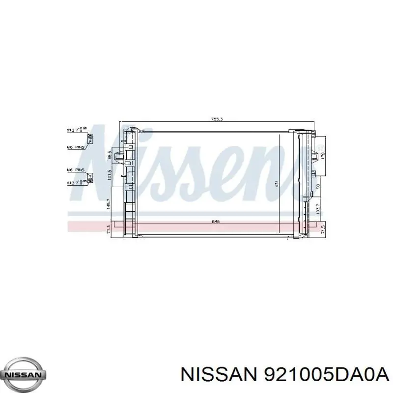 921005DA0A Nissan/Infiniti Chłodnica klimatyzacji