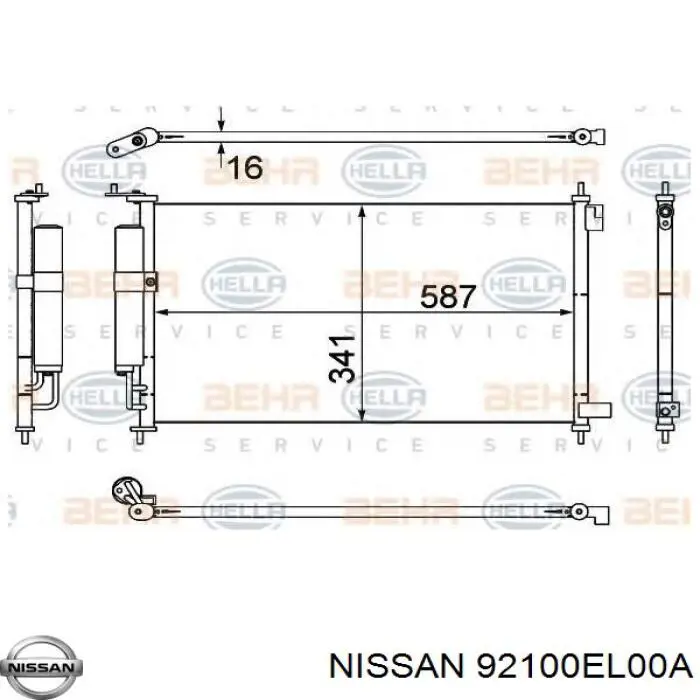 Chłodnica klimatyzacji Nissan/Infiniti 92100EL00A cena, od 113,55 USD