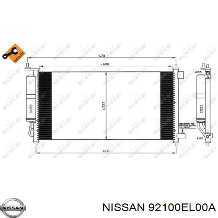 92100EL00A Nissan/Infiniti Chłodnica klimatyzacji