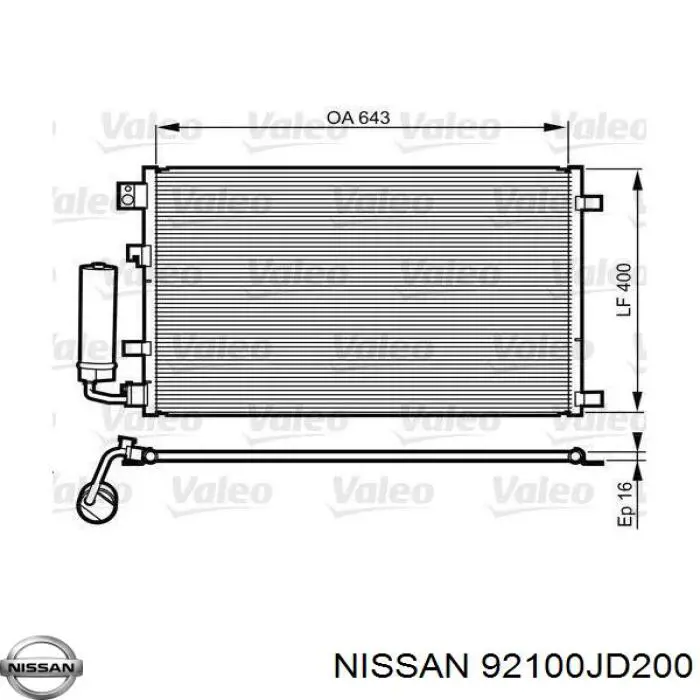92100JD200 Nissan/Infiniti Chłodnica klimatyzacji