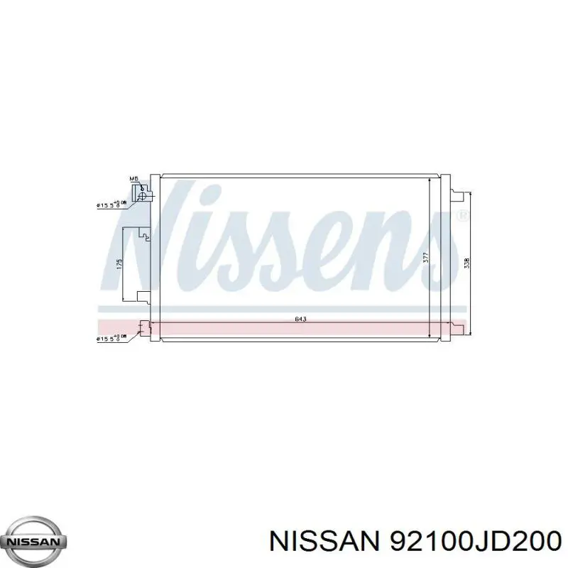 Chłodnica klimatyzacji Nissan/Infiniti 92100JD200 cena, od 103,86 USD