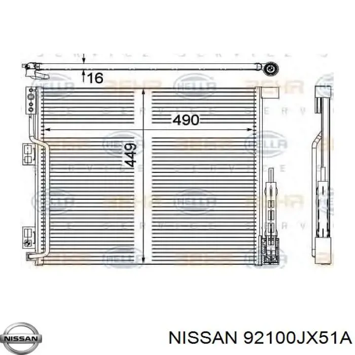 Chłodnica klimatyzacji Nissan/Infiniti 92100JX51A cena, od 117,48 USD