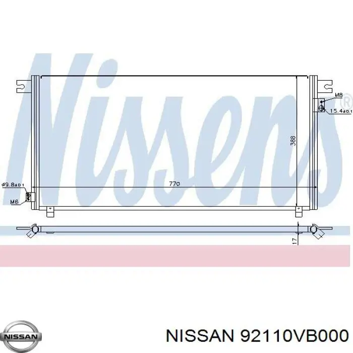 Do koszyka 92110VB000 Nissan/Infiniti Chłodnica klimatyzacji