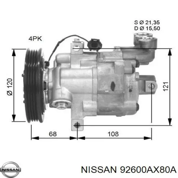92600AX80A Nissan/Infiniti Sprężarka klimatyzacji