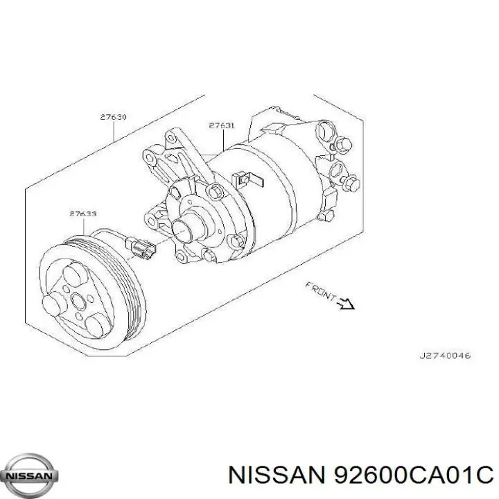 92600CA01C Nissan sprężarka klimatyzacji