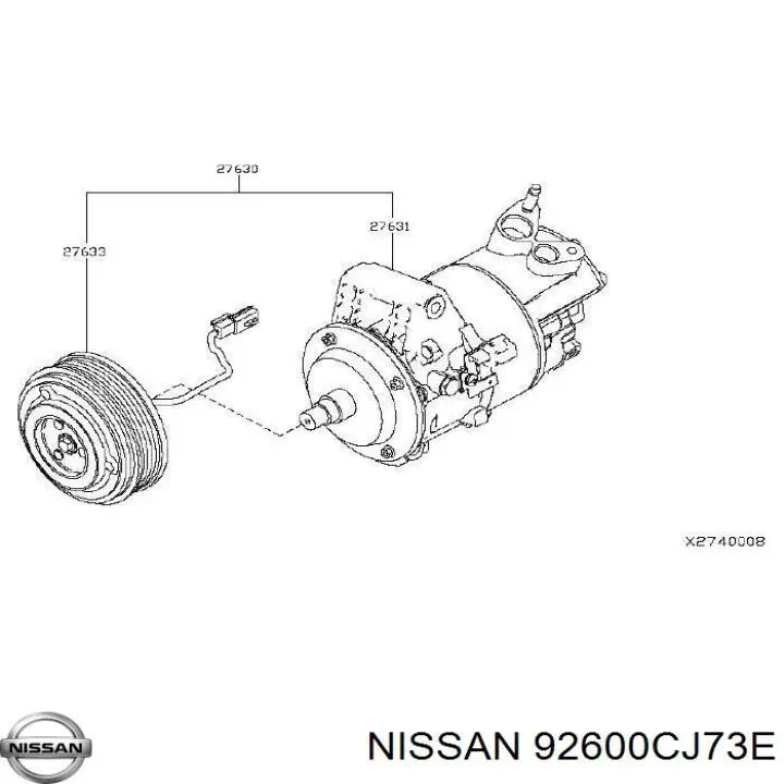 92600CJ73E Nissan/Infiniti sprężarka klimatyzacji