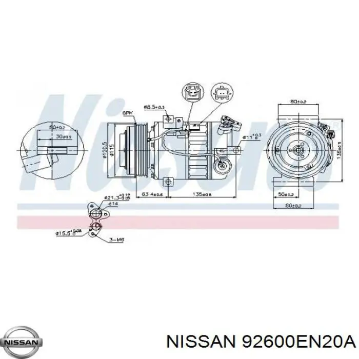 92600EN20A Nissan/Infiniti Sprężarka klimatyzacji