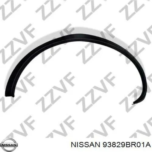 Do koszyka 93829BR01A Nissan/Infiniti Poszerzenie (nakładka) reperaturki tylnego błotnika lewy
