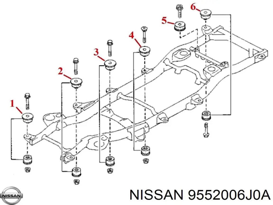 Poduszka ramy (mocowania nadwozia) Nissan/Infiniti 9552006J0A cena, od 22,94 USD