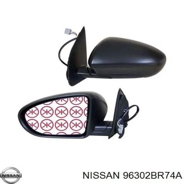 Lusterko wsteczne lewe Nissan/Infiniti 96302BR74A cena, od 129,84 USD