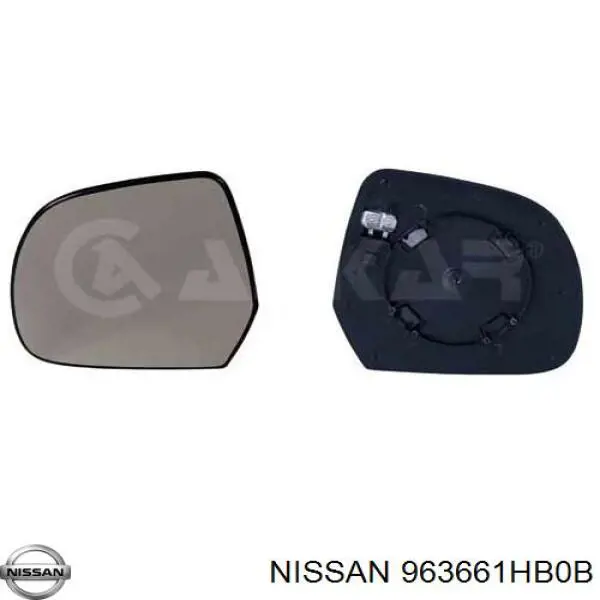 Do koszyka 963661HB0B Nissan/Infiniti Wkład lusterka wstecznego lewego