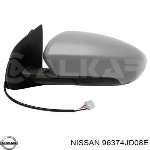 Nakładka (pokrywa) lusterka wstecznego lewa Nissan/Infiniti 96374JD08E cena, od 17,01 USD