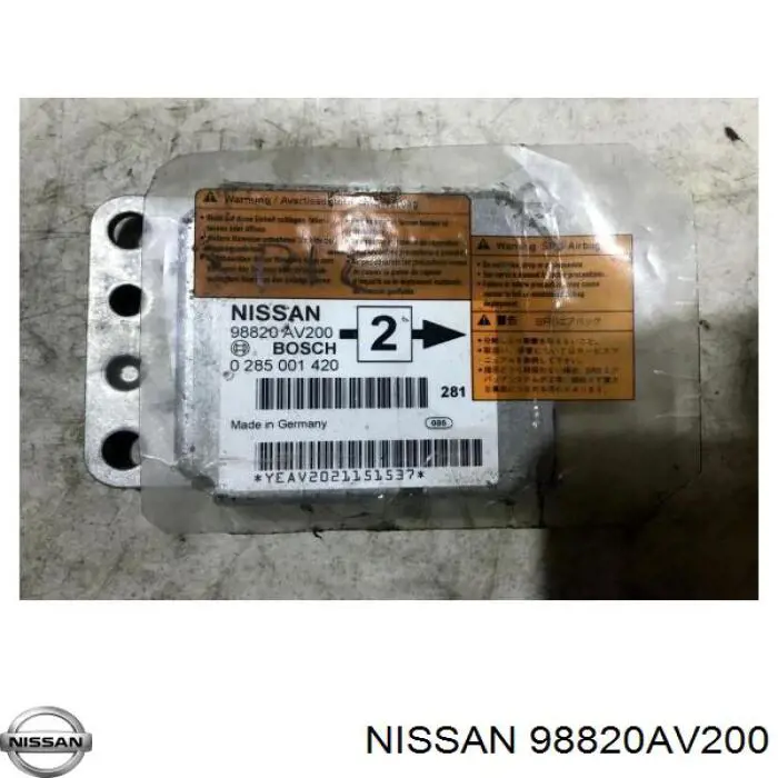 Sterownik poduszki bezpieczeństwa Nissan/Infiniti 98820AV200 cena, od 49,37 USD