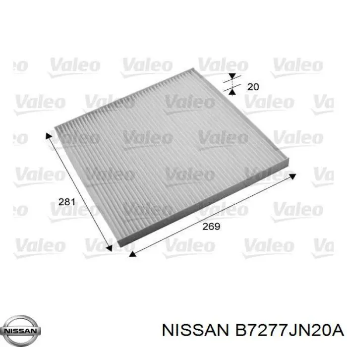 Filtr kabiny Nissan/Infiniti B7277JN20A cena, od 7,42 USD