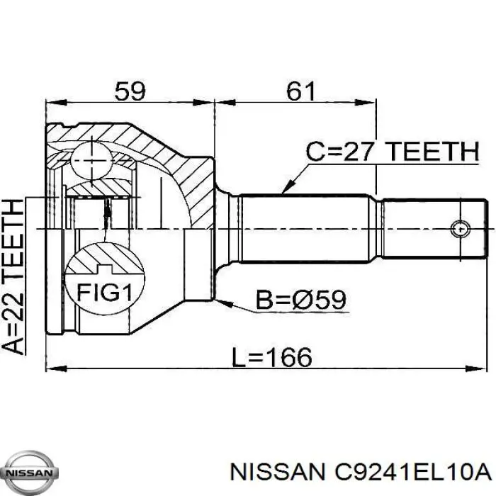Osłona przegubu homokinetycznego półosi przedniej zewnętrzna Nissan/Infiniti C9241EL10A cena, od 31,29 USD