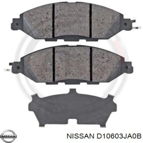 Do koszyka D10603JA0B Nissan/Infiniti Klocki hamulcowe przednie tarczowe