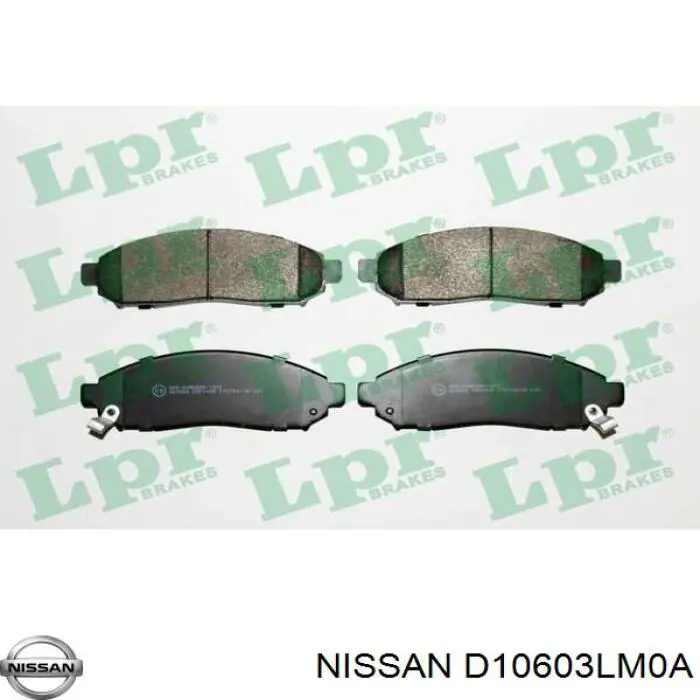 Do koszyka D10603LM0A Nissan/Infiniti Klocki hamulcowe przednie tarczowe