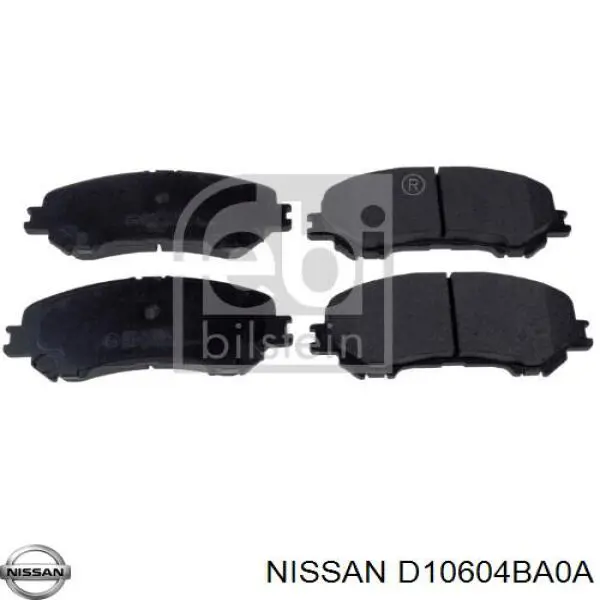 D10604BA0A Nissan/Infiniti Klocki hamulcowe przednie tarczowe