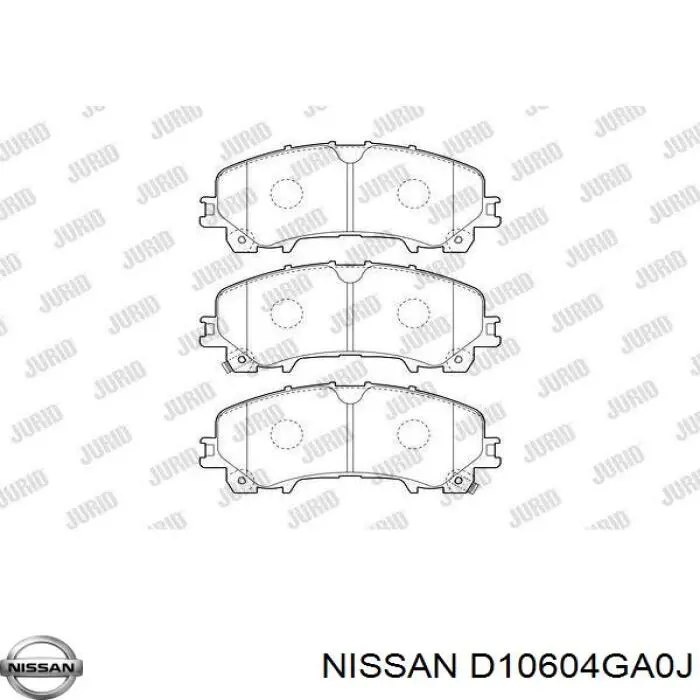 D10604GA0J Nissan/Infiniti Klocki hamulcowe przednie tarczowe