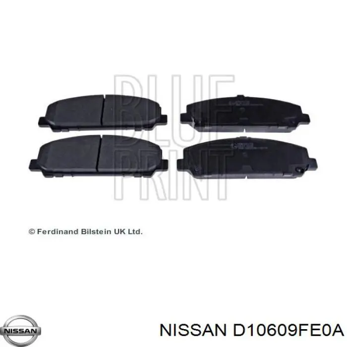 D10609FE0A Nissan/Infiniti Klocki hamulcowe przednie tarczowe