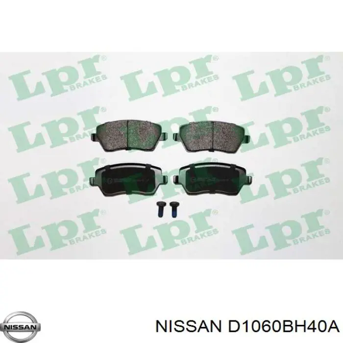 Do koszyka D1060BH40A Nissan/Infiniti Klocki hamulcowe przednie tarczowe