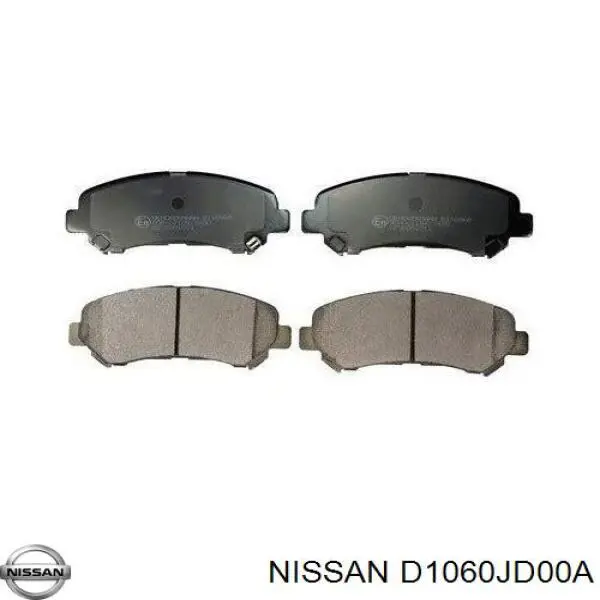 Do koszyka D1060JD00A Nissan/Infiniti Klocki hamulcowe przednie tarczowe