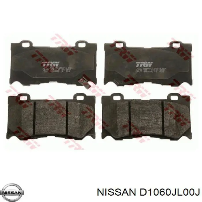 Do koszyka D1060JL00J Nissan/Infiniti Klocki hamulcowe przednie tarczowe
