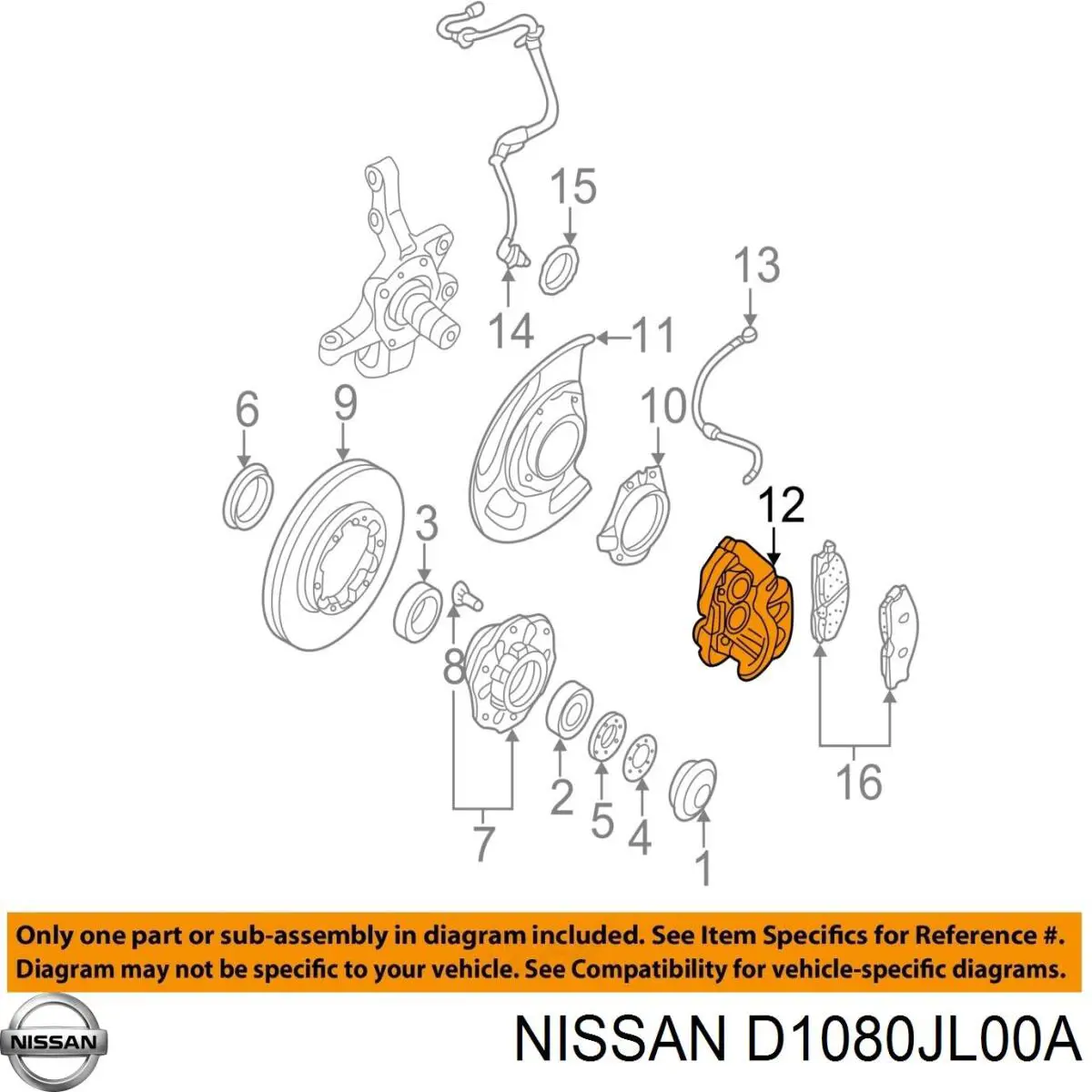 D108MJL00J Nissan/Infiniti Podkładka przeciwpiskowa mocowania klocków hamulcowych przednia