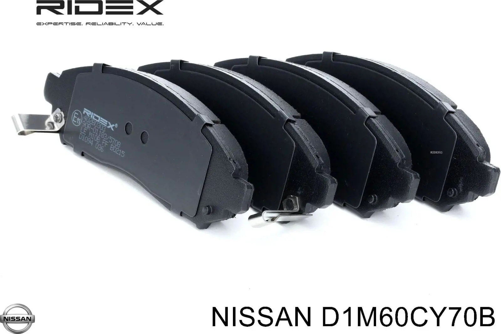 Do koszyka D1M60CY70B Nissan/Infiniti Klocki hamulcowe przednie tarczowe