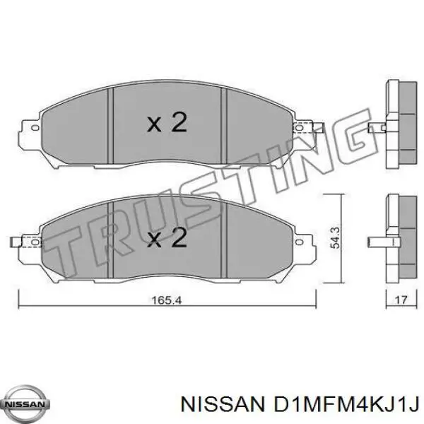 D1MFM4KJ1J Nissan/Infiniti Klocki hamulcowe przednie tarczowe