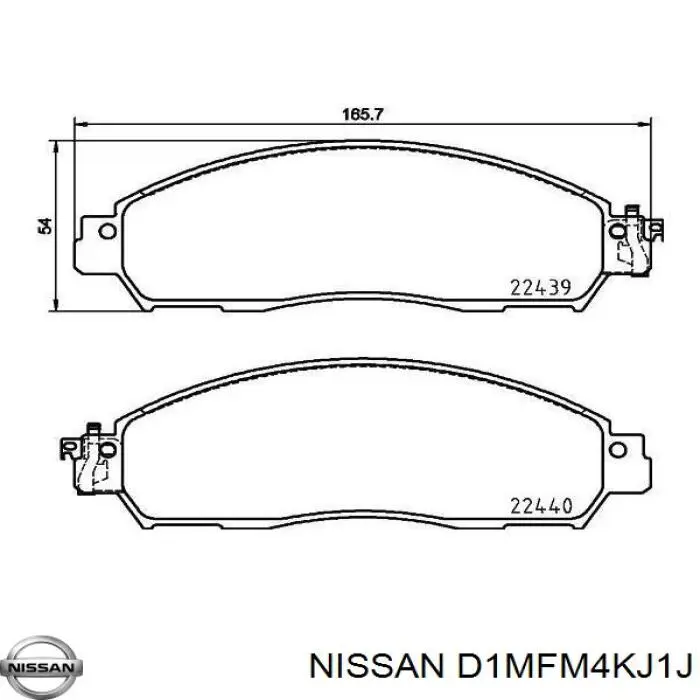 Klocki hamulcowe przednie tarczowe Nissan/Infiniti D1MFM4KJ1J cena, od 39,97 USD