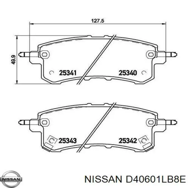 Okładziny (klocki) do hamulców tarczowych tylne Nissan/Infiniti D40601LB8E cena, od 25,91 USD