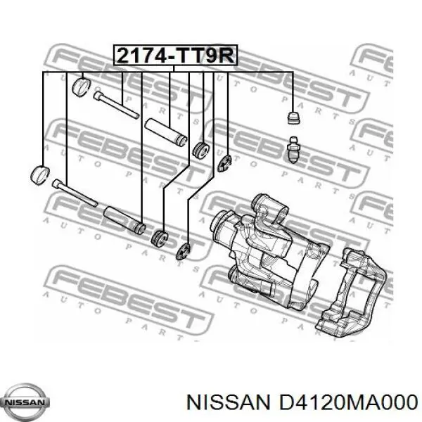 D4120MA000 Nissan/Infiniti Zestaw naprawczy zacisku hamulcowego przedniego