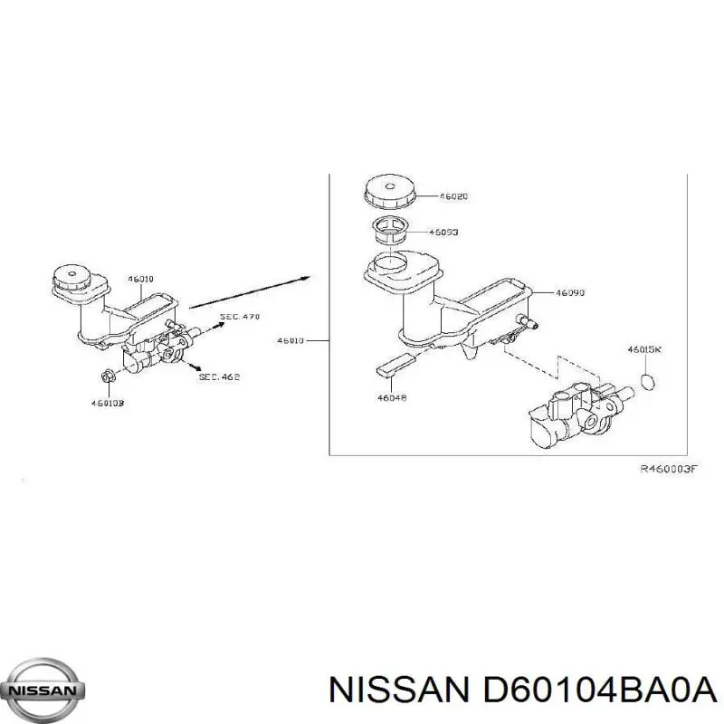 D60104BA0A Nissan/Infiniti Główny cylinder hamulców