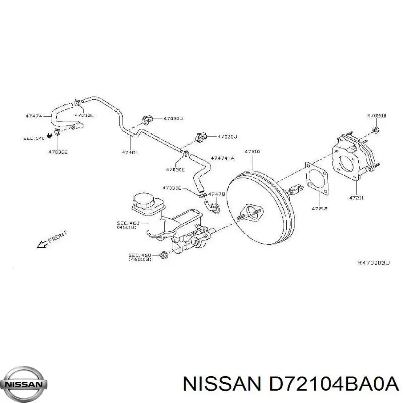 Wzmacniacz próżniowy hamulców Nissan Rogue (T32U)