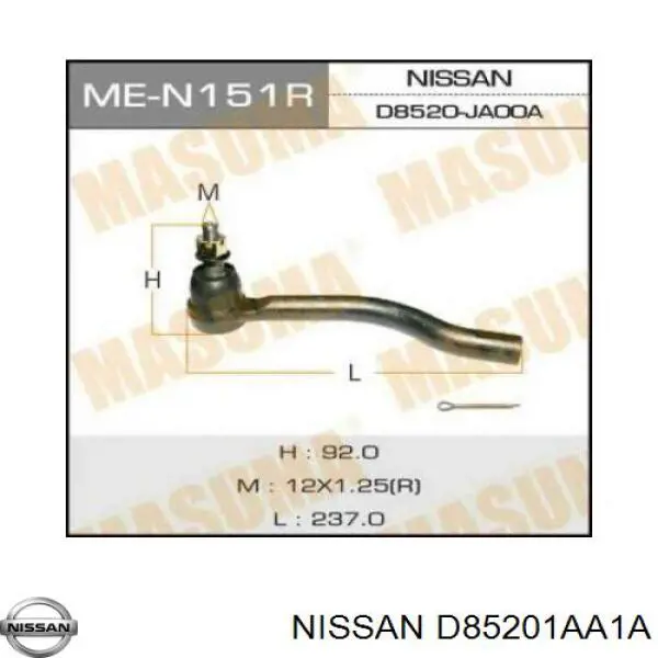 Do koszyka D85201AA1A Nissan/Infiniti Końcówka drążka kierowniczego zewnętrzna