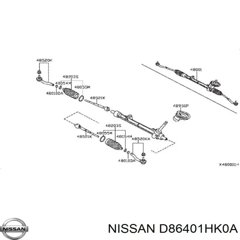 Do koszyka D86401HK0A Nissan/Infiniti Końcówka drążka kierowniczego zewnętrzna