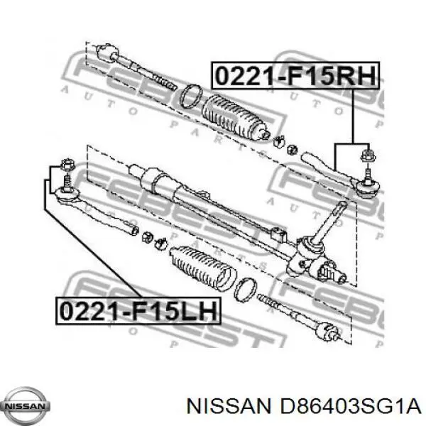 Końcówka drążka kierowniczego zewnętrzna Nissan/Infiniti D86403SG1A cena, od 16,48 USD