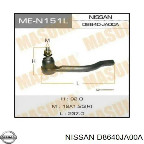 Końcówka drążka kierowniczego zewnętrzna Nissan/Infiniti D8640JA00A cena, od 23,00 USD