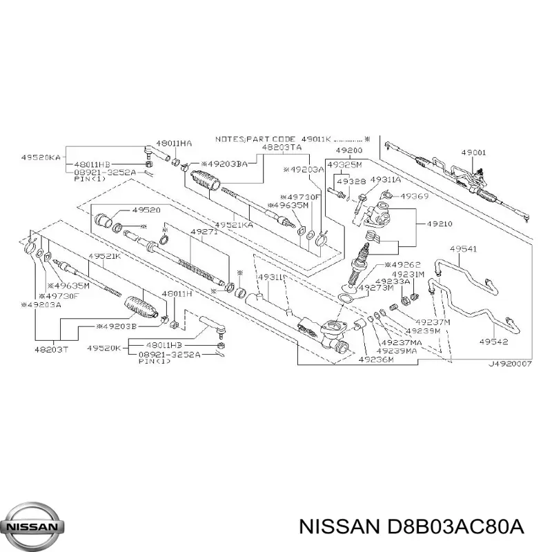 Do koszyka D8B03AC80A Nissan/Infiniti Osłona mechanizmu kierowniczego (maglownicy) lewa