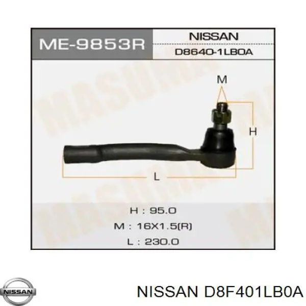 Końcówka drążka kierowniczego zewnętrzna do Nissan Patrol  Y62