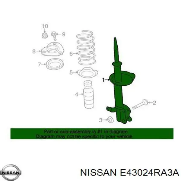 E43024RA3A Nissan/Infiniti Amortyzator przedni prawy