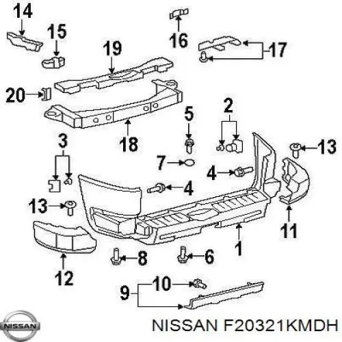 Do koszyka F20321KMDH Nissan/Infiniti Wzmocnienie zderzaka przedniego