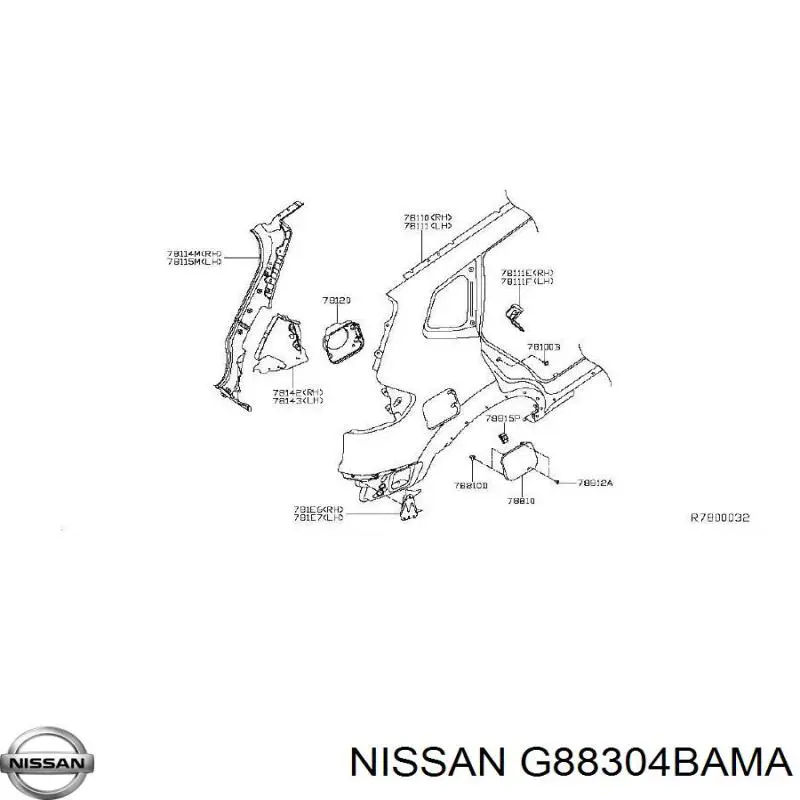 Klapka wlewu paliwa Nissan Rogue (T32U)