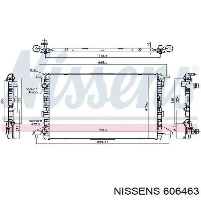 Chłodnica silnika 606463 NISSENS