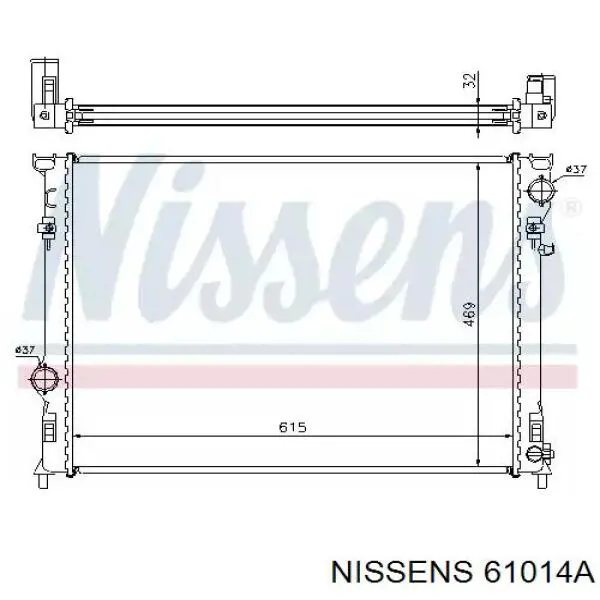 Chłodnica silnika Nissens 61014A cena, od 163,57 USD