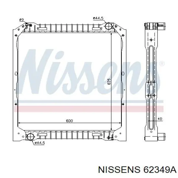 Chłodnica silnika Nissens 62349A cena, od 437,22 USD