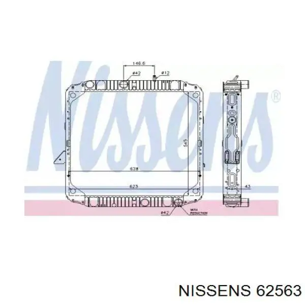Chłodnica silnika Nissens 62563 cena, od 507,62 USD